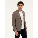 Cacharel Erkek Açık Kahverengi Slim Fit Kaşmir Ceket 50284775-VR002 - 6 Drop - 56