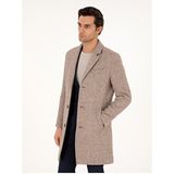 Cacharel Erkek Açık Kahverengi Slim Fit Yün Karışımlı Palto 50293729-VR002 - 48