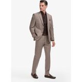 Cacharel Erkek Açık Kahverengi Slim Fit Yün Keten Karışımlı Mikro Desen Mono Yaka Takım Elbise 50324874-VR002 - 6 Drop - 52