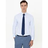 Cacharel Erkek Açık Mavi Slim Fit %100 Pamuk Klasik Yaka Basic Gömlek 50250885-VR003 - 36