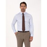Cacharel Erkek Açık Mavi Slim Fit %100 Pamuk Non Iron Kolay Ütülenebilir Klasik Gömlek 50314613-VR095 - Buz Mavisi - 40