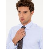Cacharel Erkek Açık Mavi Slim Fit %100 Pamuk Yarım İtalyan Yaka Basic Gömlek 50268497-VR003 - 37