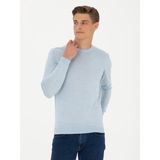 Cacharel Erkek Açık Mavi Slim Fit Bisiklet Yaka Triko Kazak 50270174-VR003