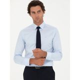 Cacharel Erkek Açık Mavi Slim Fit Uzun Kollu Gömlek 50282341-VR003 - 38