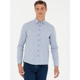 Cacharel Erkek Açık Mavi Slim Fit Uzun Kollu Klasik Gömlek 50273661-VR003