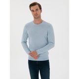 Cacharel Erkek Açık Mavi Slim Fit Yün Karışımlı Bisiklet Yaka Basic Triko Kazak 50315266-VR003 - XL