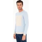 Cacharel Erkek Açık Mavi Slim Fit Yün Karışımlı Bisiklet Yaka Triko Kazak 50271747-VR003