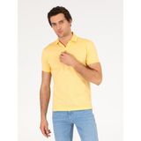 Cacharel Erkek Açık Sarı Polo Yaka Slim Fit Basic Merserize T-Shirt 50265364-VR004