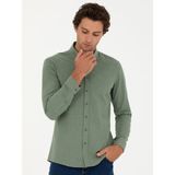 Cacharel Erkek Açık Yeşil Slim Fit Uzun Kollu Gömlek 50279988-VR092 - 2XL