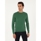 Cacharel Erkek Açık Yeşil Slim Fit Yün Karışımlı Bisiklet Yaka Basic Triko Kazak 50293301-VR092 - 2XL