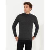 Cacharel Erkek Antrasit Melanj Slim Fit Yarım Balıkçı Basic Triko Kazak 50211256-VR081