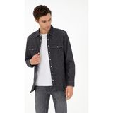 Cacharel Erkek Antrasit Regular Fit Jean Gömlek 50290961-VR006 - XL