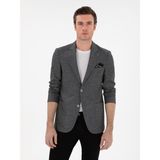 Cacharel Erkek Antrasit Slim Fit Keten Karışımlı Ceket 50306892-VR006 - 6 Drop