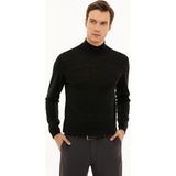 Cacharel Erkek Antrasit Slim Fit Yarım Balıkçı Basic Triko Kazak 50229754-VR006