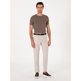 Cacharel Erkek Bej Carrot Fit Ekose %100 Keten Spor Pantolon 50298898-VR011 - 30 - 36