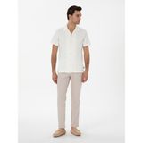 Cacharel Erkek Bej Carrot Fit Keten Karışımlı Çizgili Beli Lastikli Kanvas Pantolon 50298923-VR011 - 30 - 36