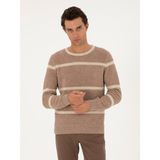 Cacharel Erkek Bej Regular Fit Yün Karışımlı Bisiklet Yaka Triko Kazak 50291911-VR011