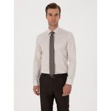 Cacharel Erkek Bej Slim Fit %100 Pamuk Klasik Gömlek 50318179-VR011 - 42