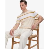 Cacharel Erkek Bej Slim Fit Bisiklet Yaka Keten Karışımlı Triko T-Shirt 50320579-VR011