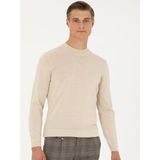 Cacharel Erkek Bej Slim Fit Çeyrek Balıkçı Yaka Triko Kazak 50276521-VR011