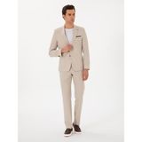 Cacharel Erkek Bej Slim Fit Çizgili Takım Elbise 50306885-VR011 - 6 Drop - 46