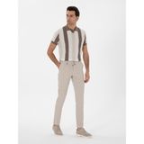 Cacharel Erkek Bej Slim Fit Keten Karışımlı Beli Bağcıklı Kanvas Pantolon 50300944-VR011 - 32 - 33