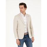 Cacharel Erkek Bej Slim Fit Keten Karışımlı Ceket 50264773-VR011 - 52 - 6 Drop