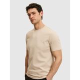 Cacharel Erkek Bej Slim Fit Modal Karışımlı Bisiklet Yaka Basic T-Shirt 50328367-VR011 - 3XL