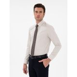 Cacharel Erkek Bej Slim Fit Pamuklu Klasik Gömlek 50311551-VR011 - 44