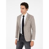 Cacharel Erkek Bej Slim Fit Yün İpek Karışımlı Flanel Ceket 50290528-VR011 - 48 - 6 Drop