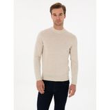 Cacharel Erkek Bej Slim Fit Yün Karışımlı Çeyrek Balıkçı Basic Triko Kazak 50315295-VR011 - 2XL