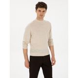 Cacharel Erkek Bej Slim Fit Yün Karışımlı Yarım Balıkçı Basic Triko Kazak 50315296-VR011
