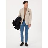 Cacharel Erkek Bej Slim Fit Yün Kaşmir Karışımlı Mikro Desenli Ceket 50310754-VR011 - 6 Drop - 52
