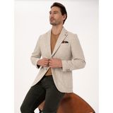 Cacharel Erkek Bej Slim Fit Yün Kaşmir Karışımlı Mikro Desenli Ceket 50310754-VR011 - 6 Drop