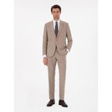 Cacharel Erkek Bej Slim Fit Yün Kaşmir Karışımlı Mikro Desenli Takım Elbise 50297088-VR011 - 4 Drop - 48