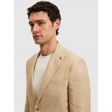 Cacharel Erkek Bej Slim Fit Yün Keten Karışımlı Mikro Desen Kırlangıç Yaka Ceket 50319085-VR011 - 6 Drop - 48