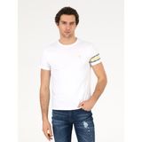 Cacharel Erkek Beyaz Bisiklet Yaka Slim Fit T-Shirt 50269976-VR013 - 2XL