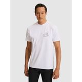 Cacharel Erkek Beyaz Regular Fit Pamuk Karışımlı Bisiklet Yaka T-Shirt 50320554-VR013