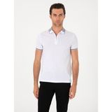 Cacharel Erkek Beyaz Slim Fit %100 Pamuk Fermuarlı Polo Yaka T-shirt 50301382-VR013