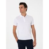 Cacharel Erkek Beyaz Slim Fit %100 Pamuk Polo Yaka T-Shirt 50310024-VR013 - 2XL
