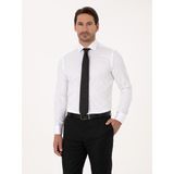 Cacharel Erkek Beyaz Slim Fit %100 Pamuk Yarım İtalyan Yaka Klasik Gömlek 50318216-VR013 - 45