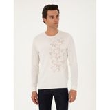 Cacharel Erkek Beyaz Slim Fit %100 Yün Bisiklet Yaka Triko Kazak 50291586-VR013