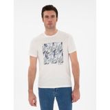 Cacharel Erkek Beyaz Slim Fit Bisiklet Yaka Baskılı T-Shirt 50302275-VR013 - 2XL