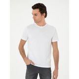 Cacharel Erkek Beyaz Slim Fit Bisiklet Yaka Merserize Basic T-Shirt 50305451-VR013 - 3XL