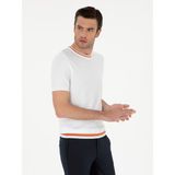Cacharel Erkek Beyaz Slim Fit Bisiklet Yaka Triko T-Shirt 50285359-VR013 - 2XL