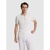 Cacharel Erkek Beyaz Slim Fit Fermuarlı Polo Yaka Triko T-Shirt 50326034-VR013 - 2XL