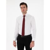 Cacharel Erkek Beyaz Slim Fit Italyan Yaka Klasik Gömlek 50305851-VR013 - 39
