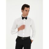 Cacharel Erkek Beyaz Slim Fit Manşetli Pamuk Karışımlı Smokin Gömlek 50285569-VR013 - 37