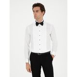 Cacharel Erkek Beyaz Slim Fit Manşetli Pamuk Karışımlı Smokin Gömlek 50287297-VR013 - 43