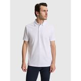Cacharel Erkek Beyaz Slim Fit Pamuk Karışımlı Düğmeli Polo Yaka Basic T-Shirt 50328375-VR013